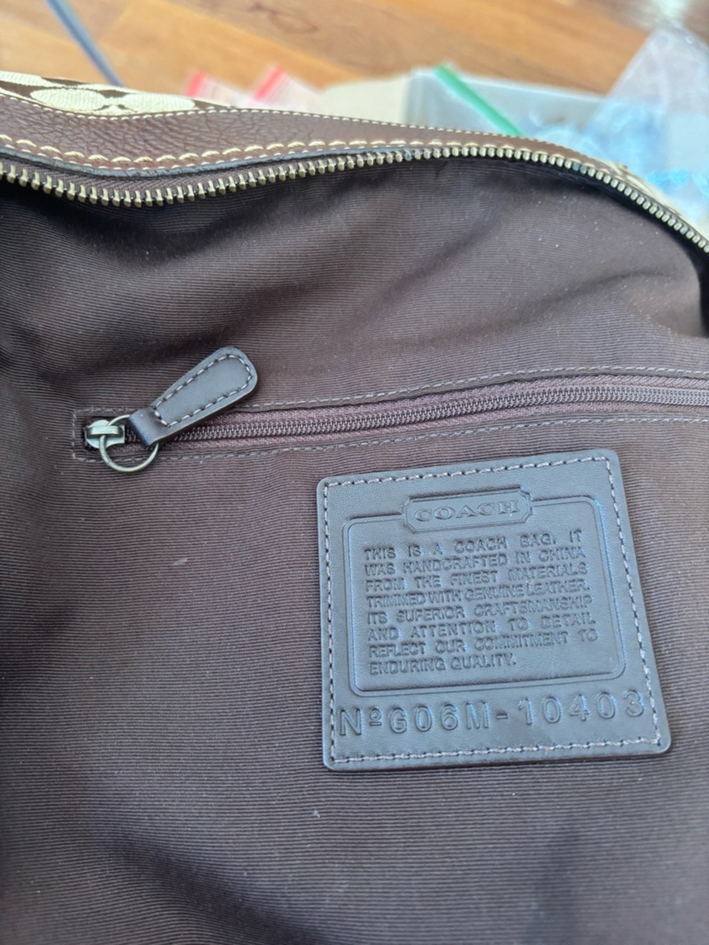 Coach VINTAGE G06M-10403 Signature Tan Jacquard Medium Convertible Duffle EUC - Picture 10 of 16